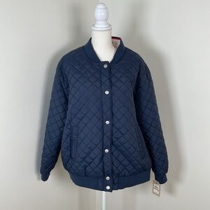 Levi's Women's Diamond Quilted‎ Sherpa Lined Bomber Jacket Navy Size 3X NWT